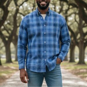 Ralph Lauren Men's Blue Check Shirt Size XL